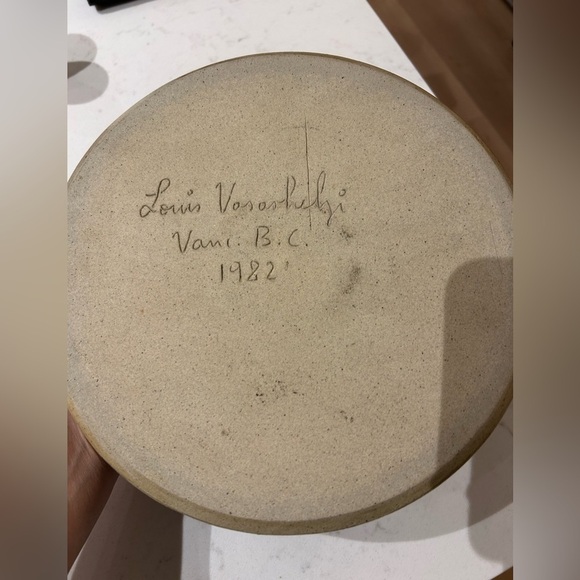 Vintage pottery Chip Dip Platter Serving Tray Appetizer brown  12.5” - Picture 8 of 10